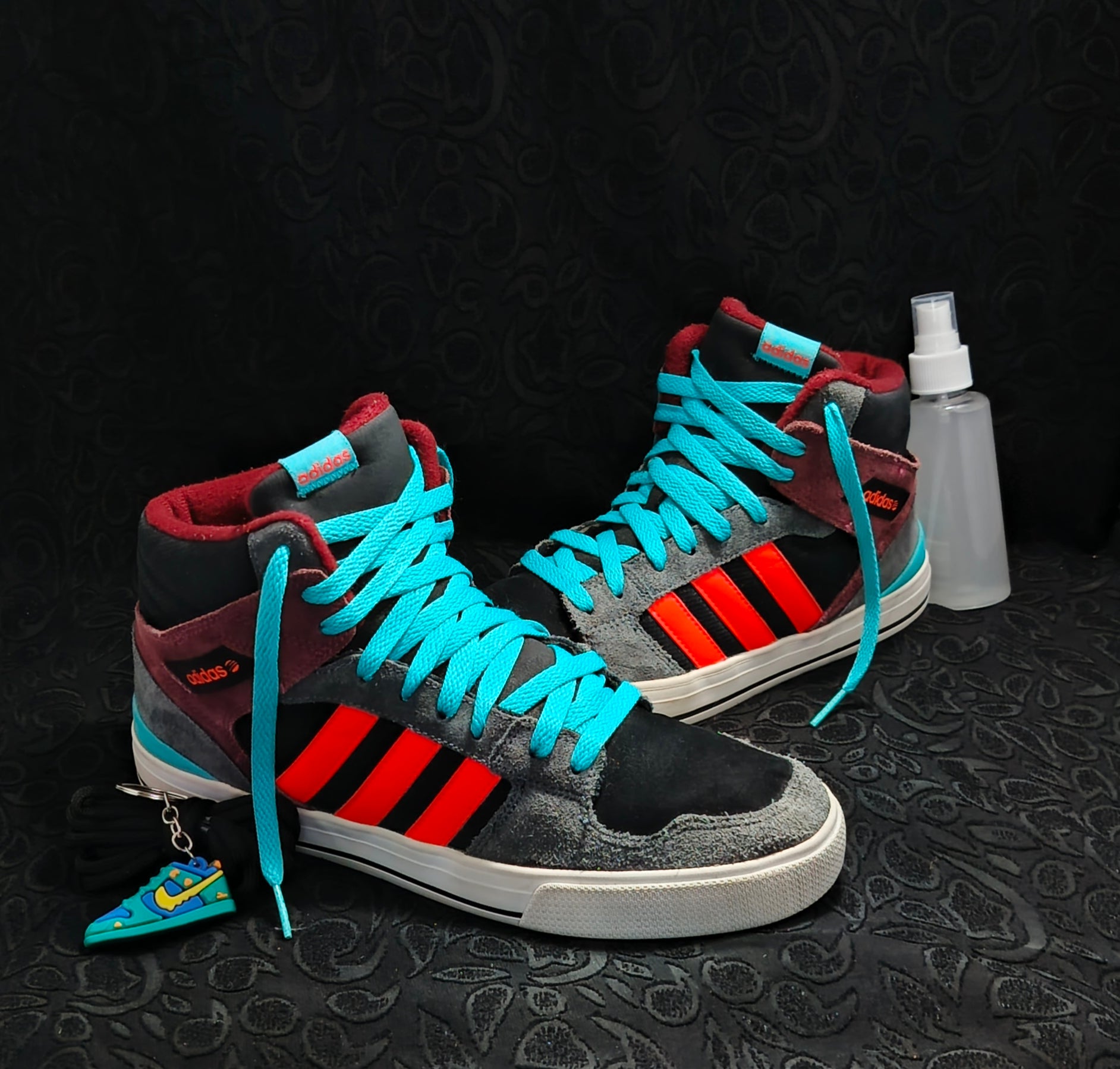 Adidas Neo Label High-Top “Black/Red/Teal”