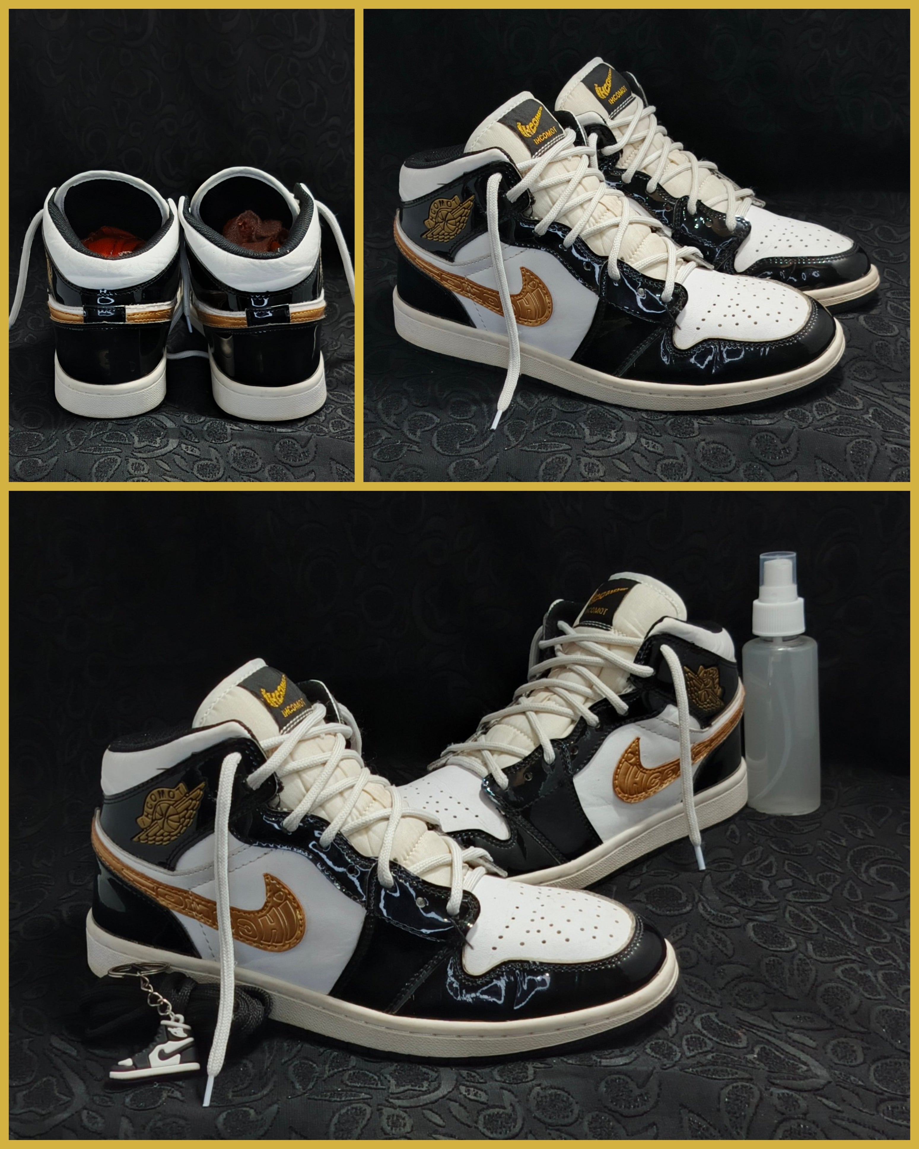 Nike Air Jordan 1 Mid “Black/White/Gold Patent”