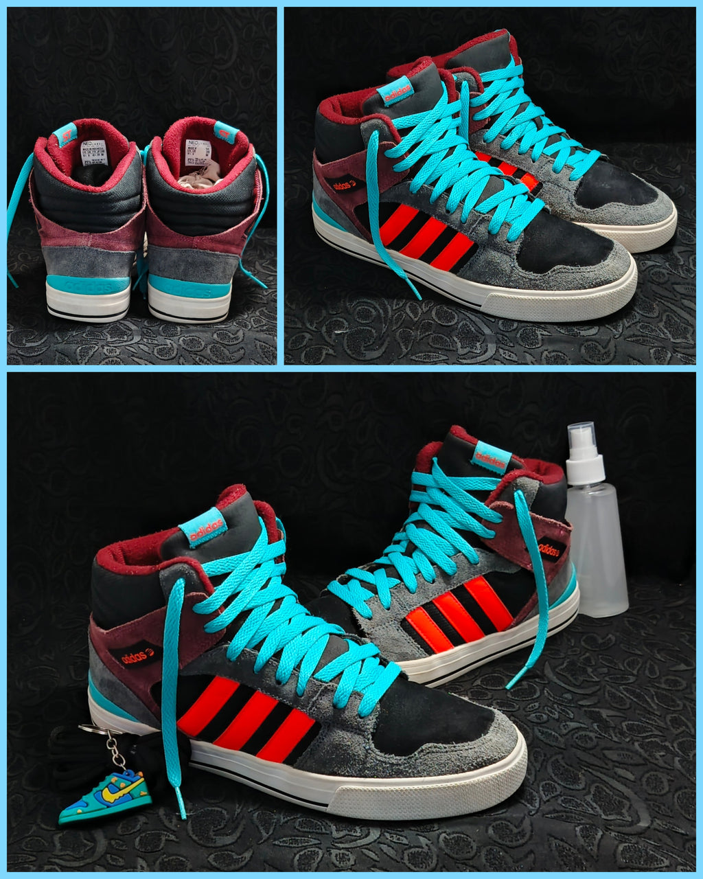 Adidas Neo Label High-Top “Black/Red/Teal”