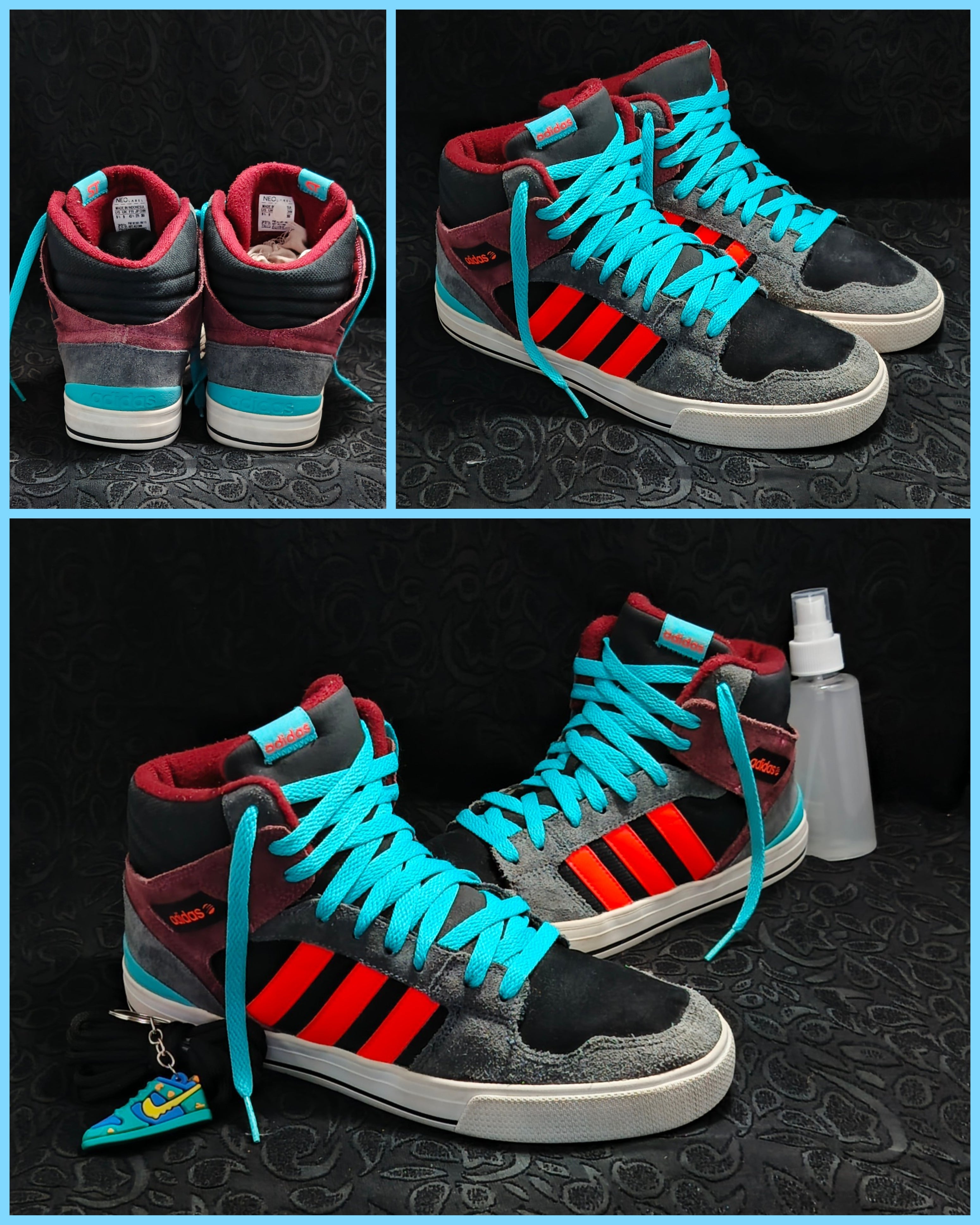 Adidas Neo Label High-Top “Black/Red/Teal”