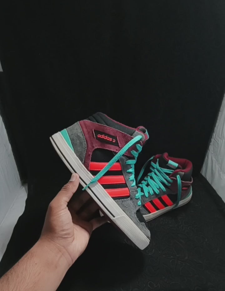 Adidas Neo Label High-Top “Black/Red/Teal”